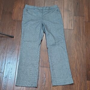 White House Black Market Black/Gray Plaid "The Slim" Trousers size 12